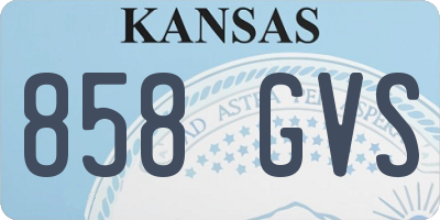 KS license plate 858GVS