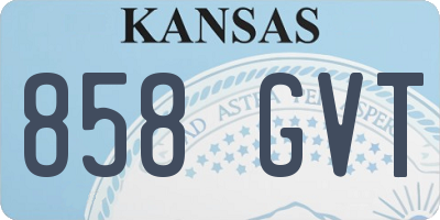 KS license plate 858GVT
