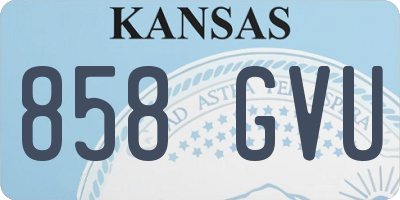 KS license plate 858GVU