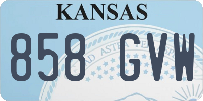KS license plate 858GVW