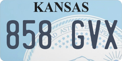 KS license plate 858GVX