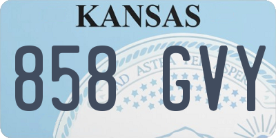 KS license plate 858GVY