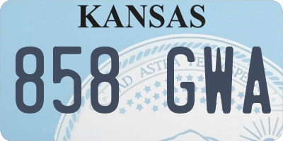 KS license plate 858GWA