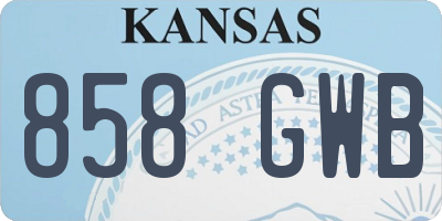 KS license plate 858GWB