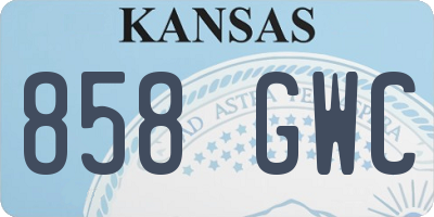 KS license plate 858GWC