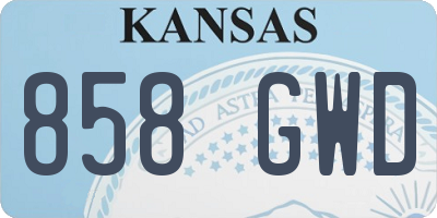 KS license plate 858GWD