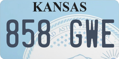 KS license plate 858GWE
