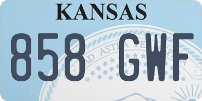 KS license plate 858GWF