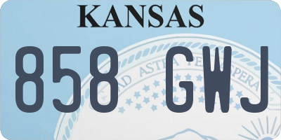 KS license plate 858GWJ