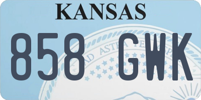 KS license plate 858GWK