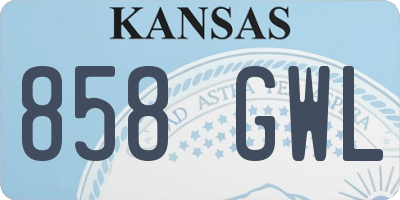 KS license plate 858GWL