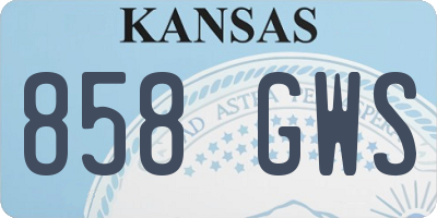 KS license plate 858GWS