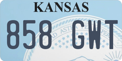 KS license plate 858GWT