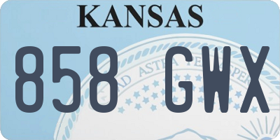 KS license plate 858GWX