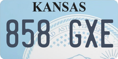 KS license plate 858GXE