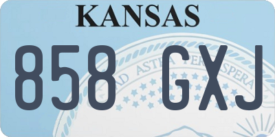 KS license plate 858GXJ