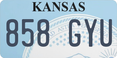 KS license plate 858GYU
