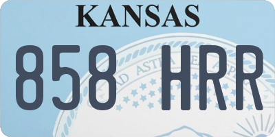 KS license plate 858HRR