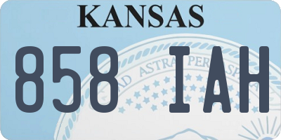KS license plate 858IAH