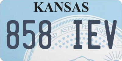 KS license plate 858IEV