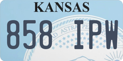 KS license plate 858IPW