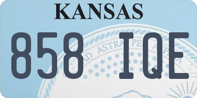 KS license plate 858IQE