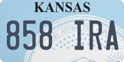 KS license plate 858IRA