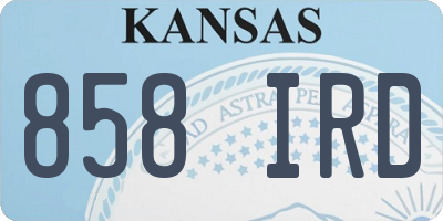 KS license plate 858IRD