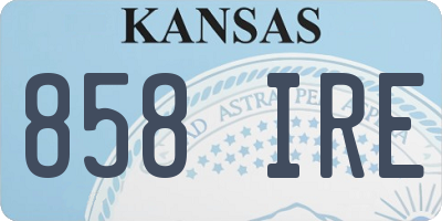 KS license plate 858IRE