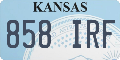 KS license plate 858IRF