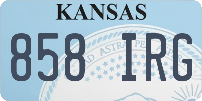 KS license plate 858IRG