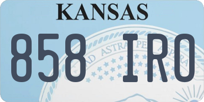 KS license plate 858IRO