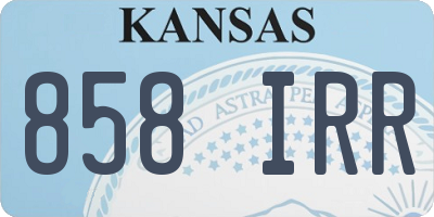 KS license plate 858IRR