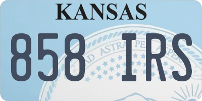 KS license plate 858IRS