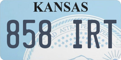 KS license plate 858IRT