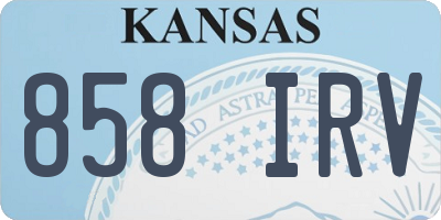 KS license plate 858IRV