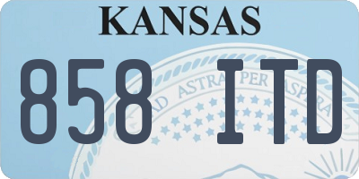KS license plate 858ITD