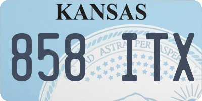 KS license plate 858ITX