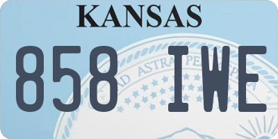 KS license plate 858IWE