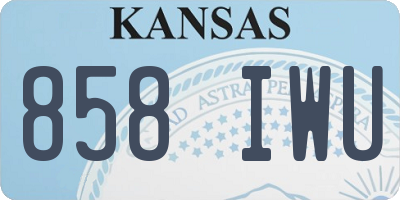 KS license plate 858IWU
