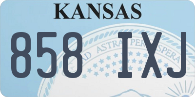 KS license plate 858IXJ