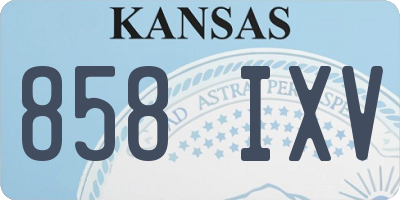 KS license plate 858IXV