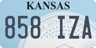 KS license plate 858IZA