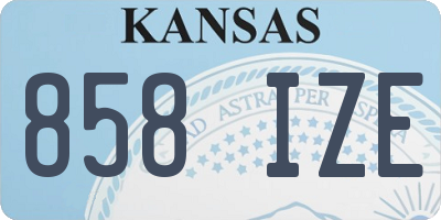 KS license plate 858IZE