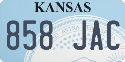 KS license plate 858JAC