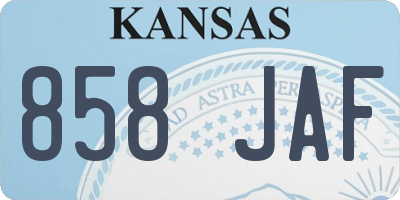 KS license plate 858JAF