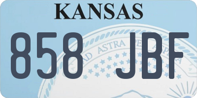 KS license plate 858JBF