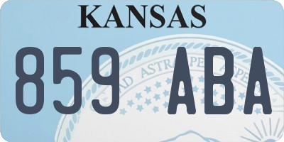 KS license plate 859ABA