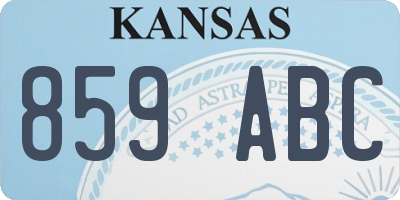 KS license plate 859ABC