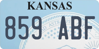 KS license plate 859ABF
